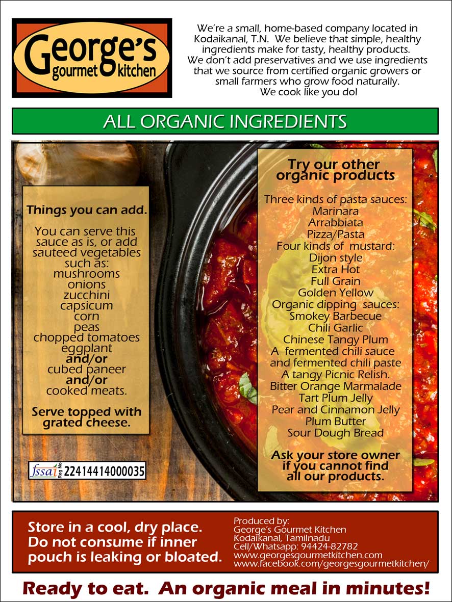 Pizza Pasta Sauce – George’s Gourmet Kitchen – 350gm