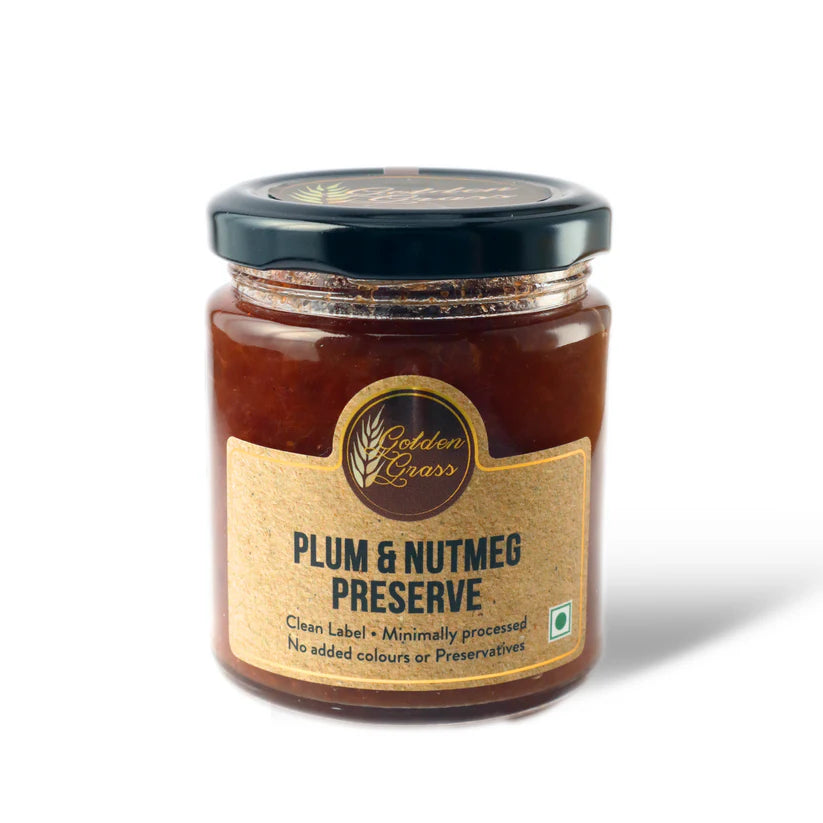 Preserve | Plum And Nutmeg - 100% Natural – Vegan, No Added Colour & No Added Preservatives – Golden Grass – 200gm