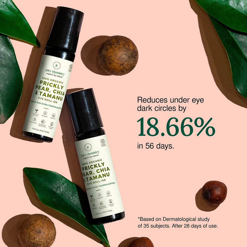 Eye Roll On | 100 % Organic Prickly Pear, Chia & Tamanu Eye Rollon - Juicy Chemistry - 7ml