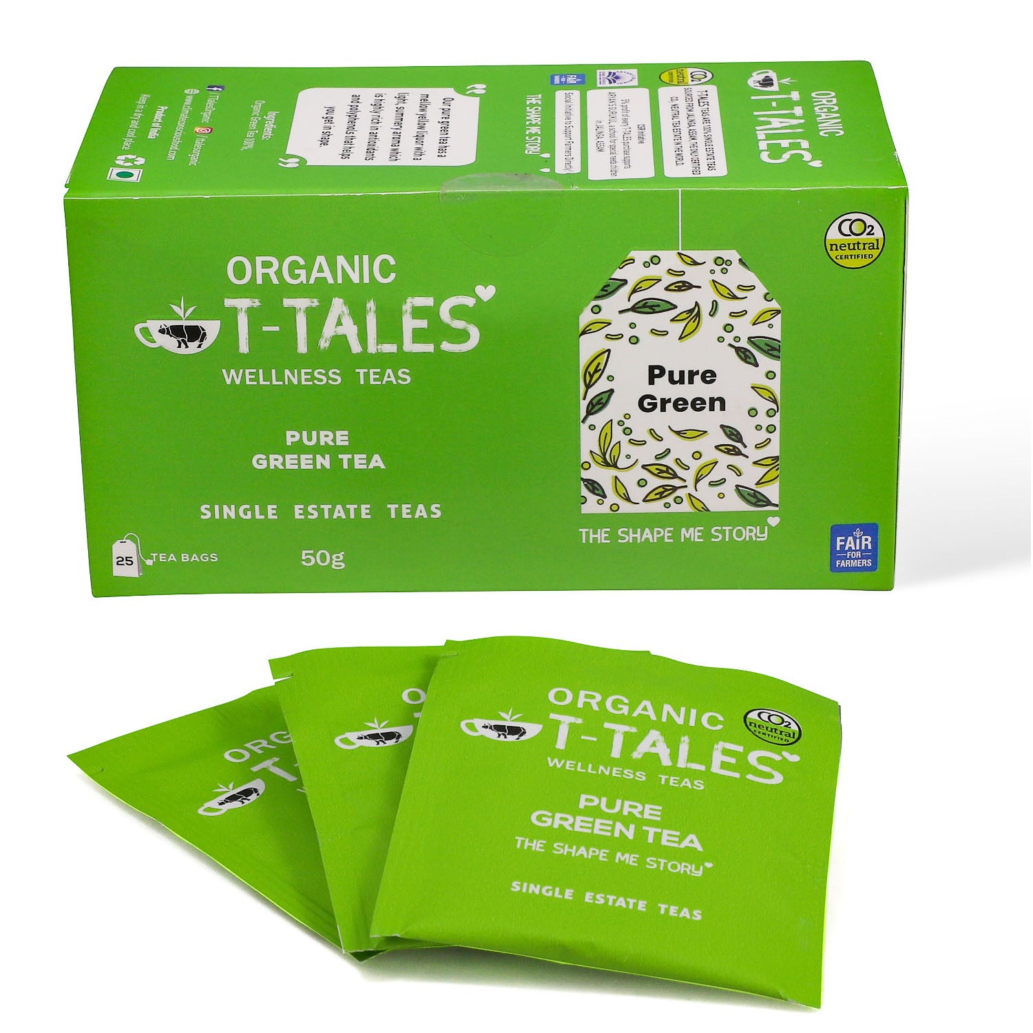 Tea | Pure Green Tea - Organic - Single Estate Teas - T-Tales - 25 Tea Bag