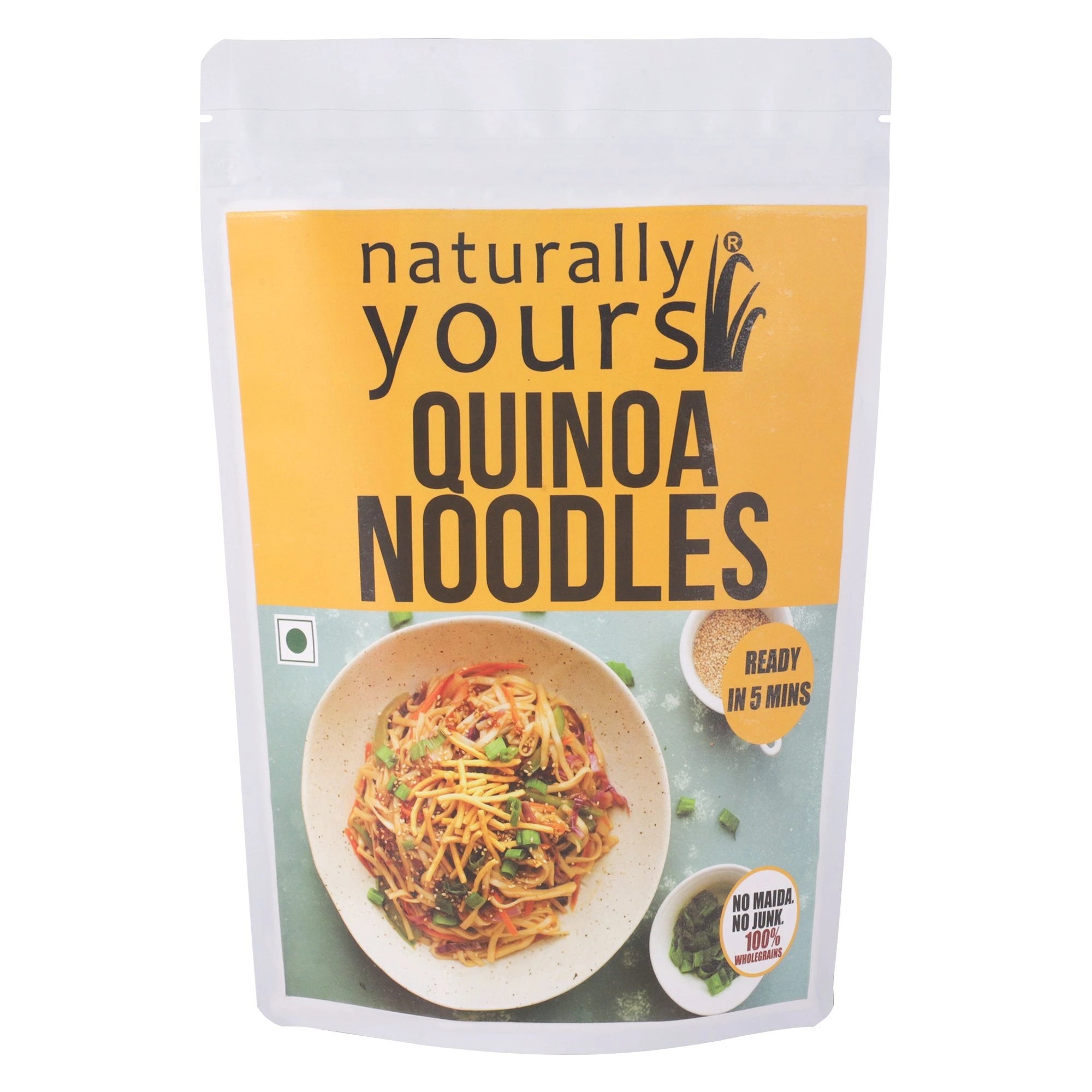 Quinoa Noodles - Vegan, Keto Friendly, High Fiber, High Calcium, No Maida, No Junk, No Onion & No Garlic - Naturally Yours - 180gm