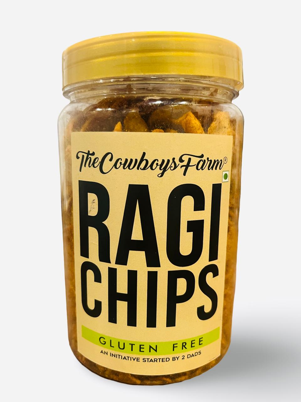 Chips | Ragi Chips - Gluten Free, No Palm Oil, No Flavor Enhancer, No Artificial Colors & No Added Preservatives - Natural Ingredients - The Cowboys Farm - 160gm