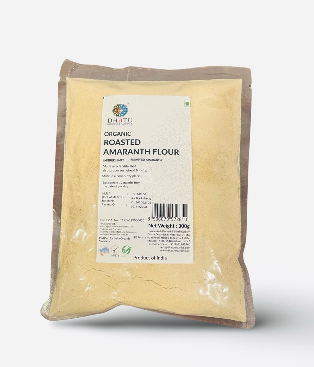 Amaranth Flour | Roasted - Rich In Calcium - Dhatu Organic - 300gm