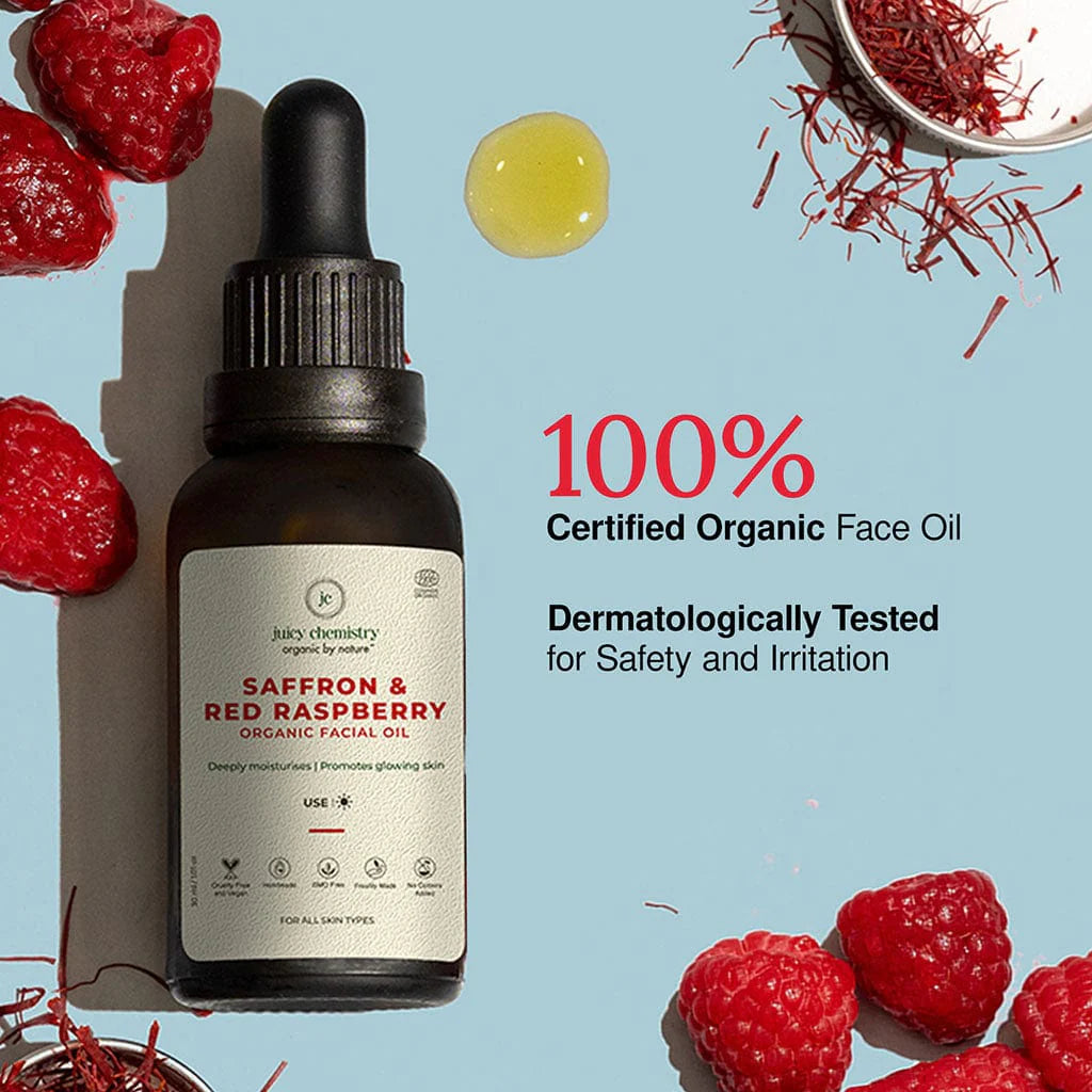 Saffron & Red Raspberry Facial Oil – Juicy Chemistry – 30ml