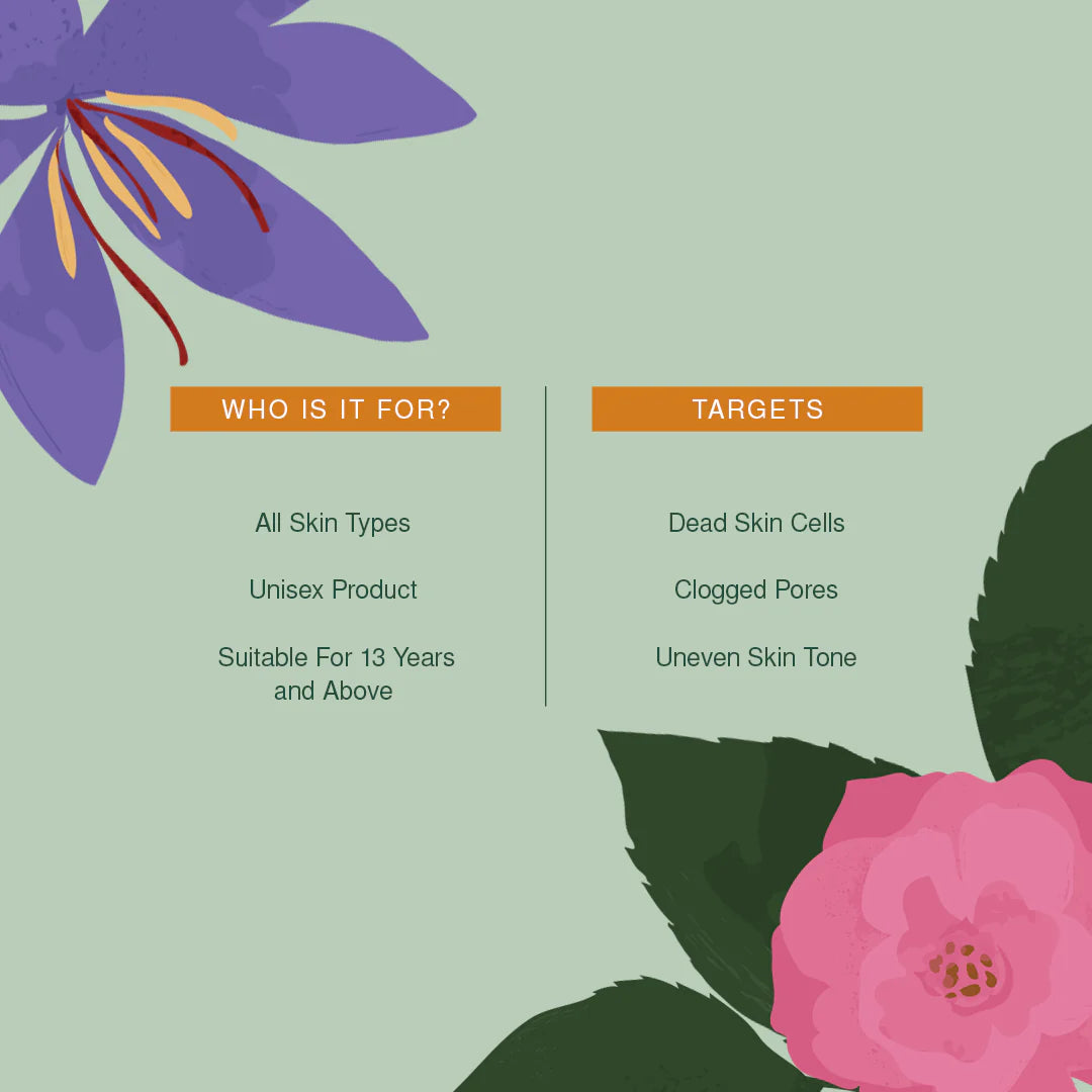 Saffron, Rose & Australian Sandalwood Organic Face Scrub - Juicy Chemistry - 75gm