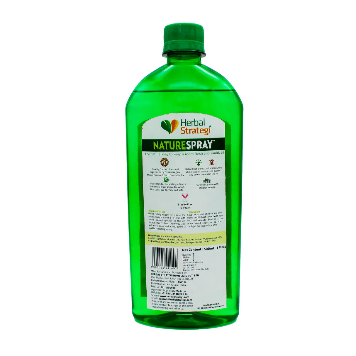 Room Freshener| Sandal Herbal Room Freshener & Disinfectant – Herbal Strategi – 500ml