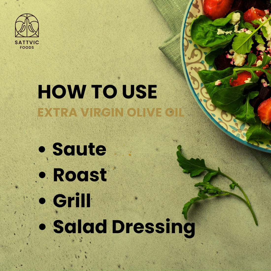 Olive Oil | Extra Virgin Spanish Olive Oil - Perfect For Dressing, Dipping, Drizzling, Salad & Western Cooking - Cold Pressed - Sattvc Food - 500ml