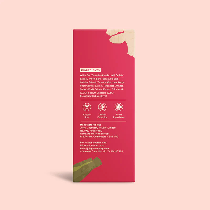 BHA Clarifying Serum |  - (Salicin & Curcumin) - Controls Acne , Blemishes Clarifies Pores - Handmade - Organic - Indian  Vegan, Crutely Free, Gmo Free, Zero Sulphates, No Synthetic Fragrances & No Colours Added - Juicy Chemistry - 10ml