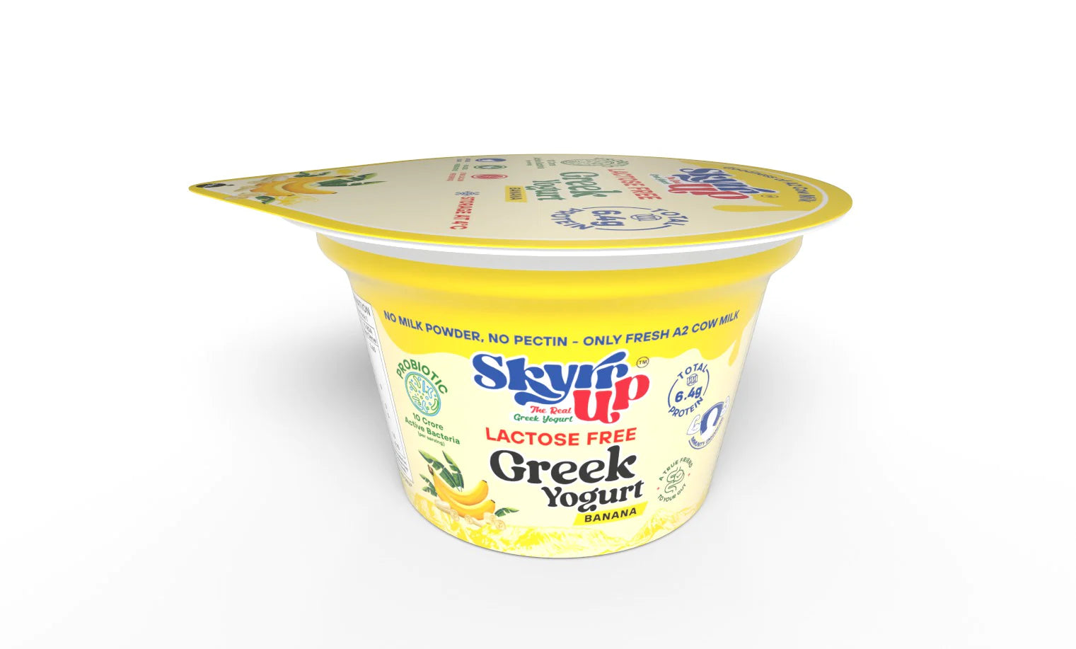 Yogurt | Banana (Made From A2 Milk) – Natural Sugar, 6.4gm Protein, No Milk Powder, Pectin Free, Fat Free & Lactose Free – Skyrrup – 85gm