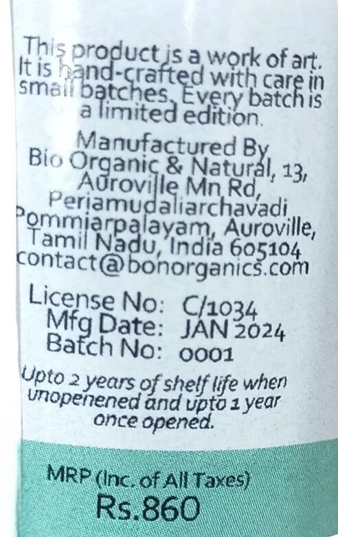Face Serum | Grace (With Bakuchiol & Sandalwood) - Anti Aging - No Parabens, Sulphates & No Artificial Colors - Bon Organic - 30ml
