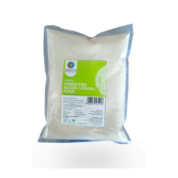 Flour | Organic Sprouted Brown Chickpea Flour - Dhatu Organic - 500gm