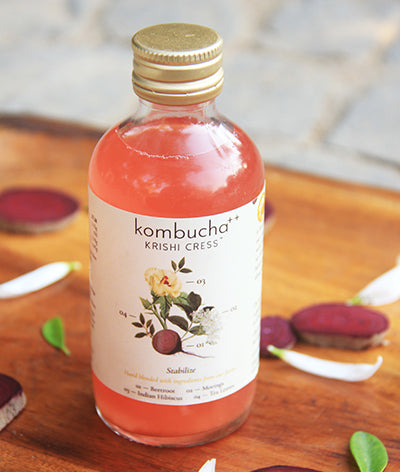 Kombucha Stabilize-Beetroot Moringa & Indian Hibiscus - Krishi Cress - 200ml