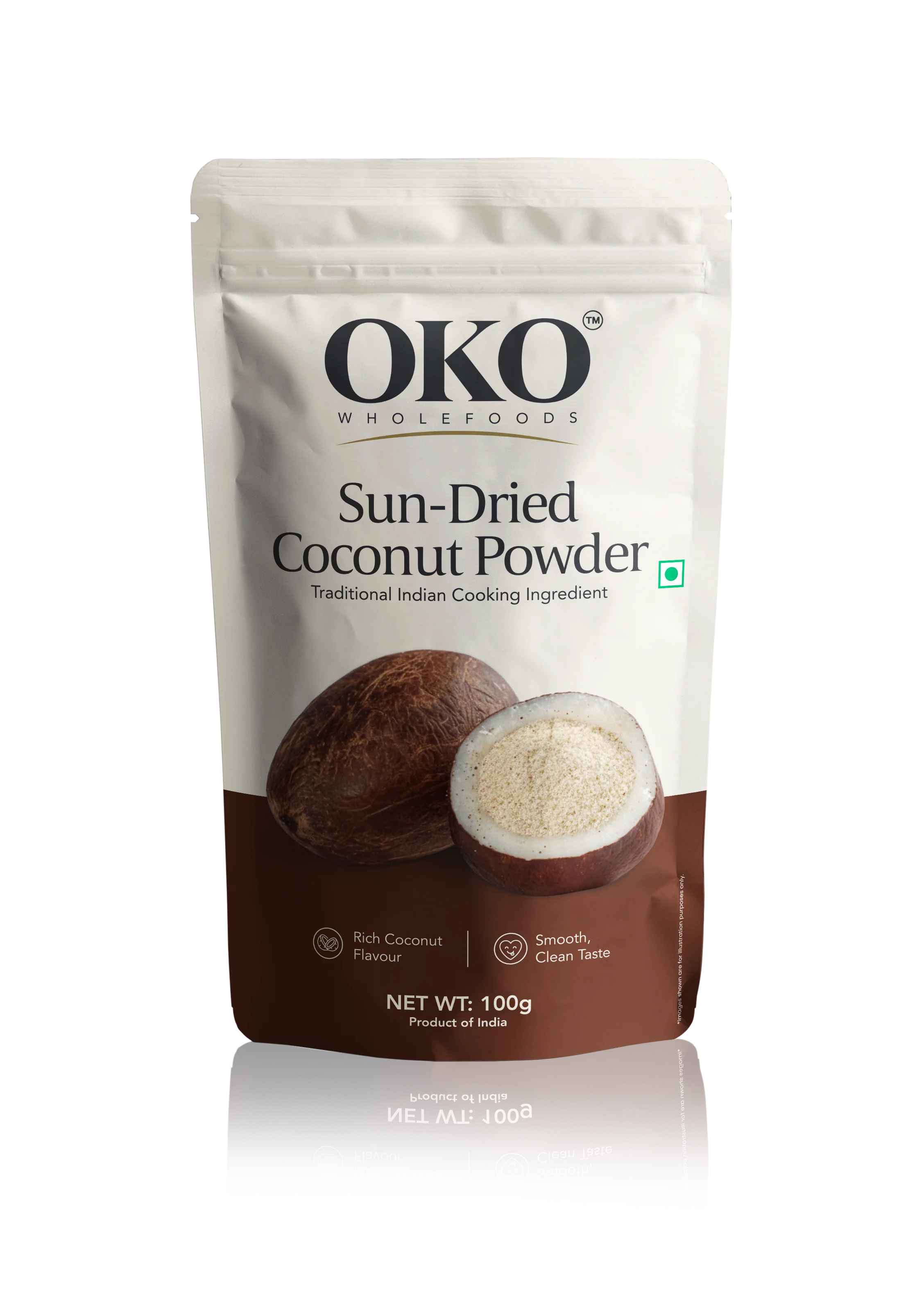 Powder | Sun-Dried Coconut Powder - Rich Coconut Flavour, Smooth Clean Taste- No Preservatives - OKO Whole Food -100gm