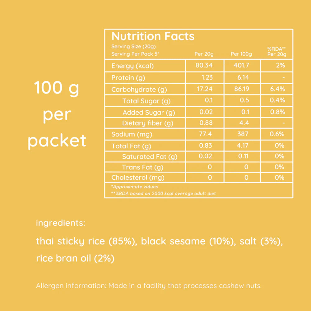 Chips | Thai Rice Chips (Sesame) - All Natural – Vegan, Gluten Free, Trans Fat Free, Non GMO & No Added Artificial Flavor – natch – 25gm