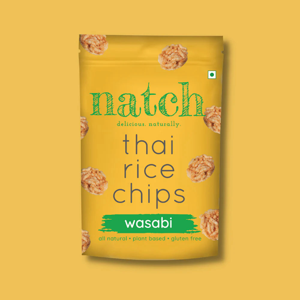 Chips | Thai Rice Chips (Wasabi) – All Natural – Vegan, Gluten Free, Trans Fat Free, Non GMO & No Added Artificial Flavor – natch – 25gm
