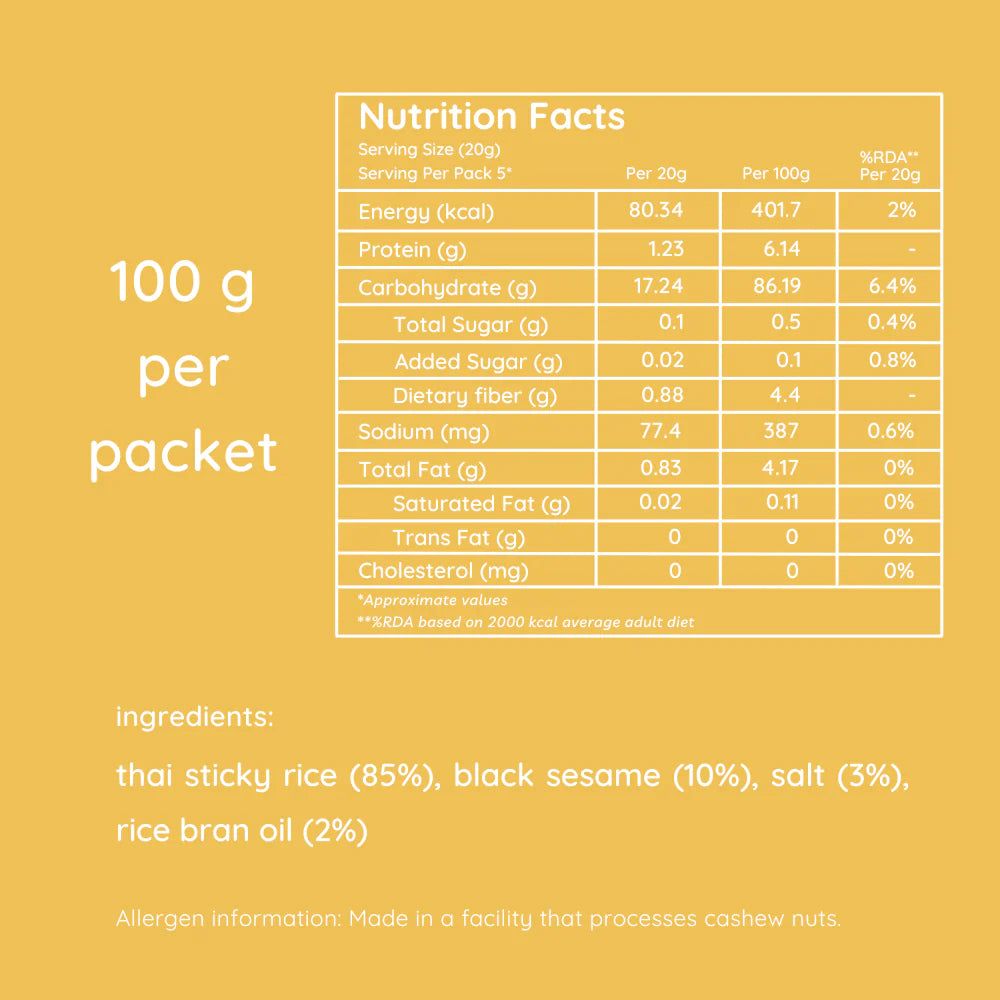 Chips | Thai Rice Chips (Sesame) – All Natural – Vegan, Gluten Free, Trans Fat Free, Non GMO & No Added Artificial Flavor – natch – 100gm