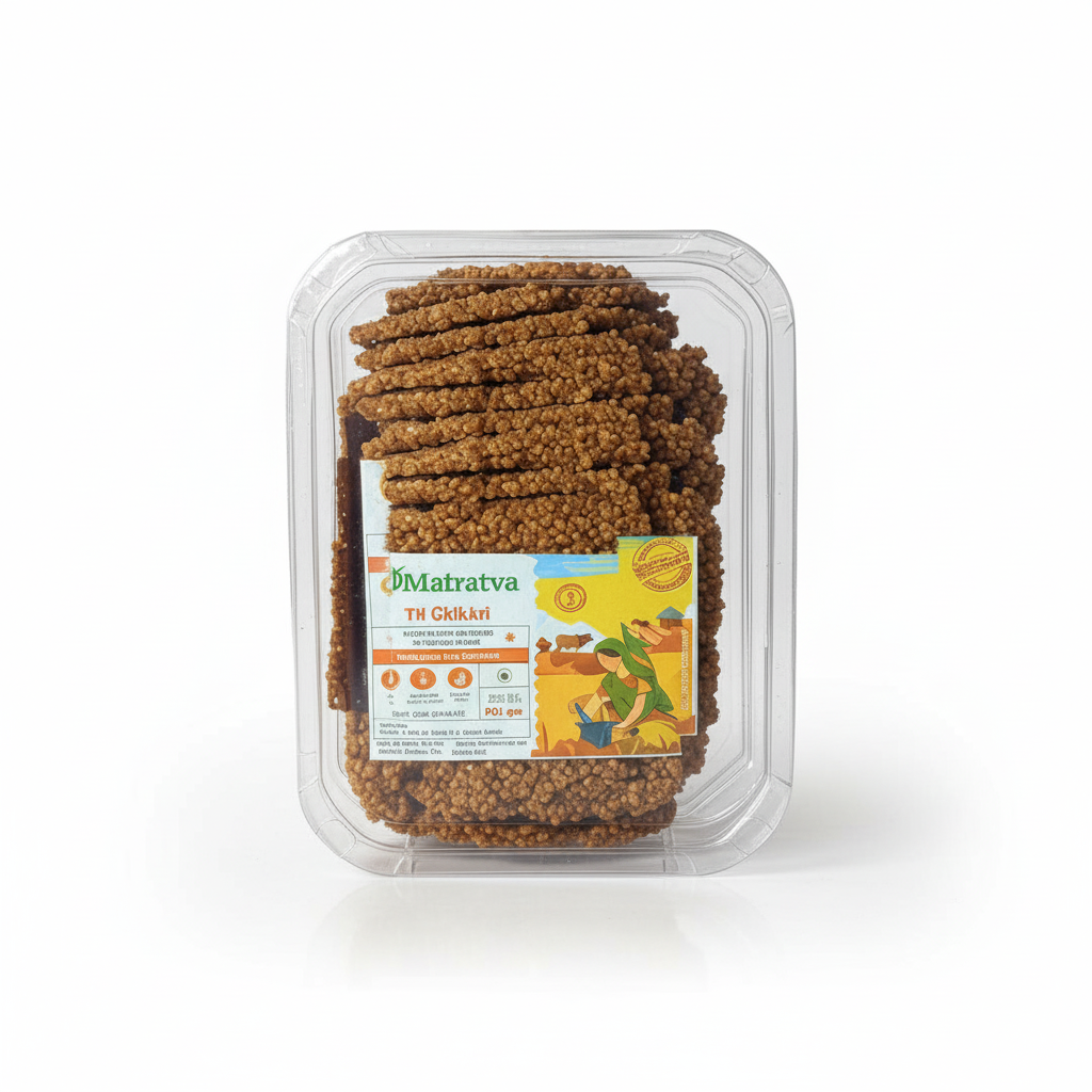 Til Chikki | Made With Organic Ingredients - Healthy - Gluten Free, Cruelty Free, High In Fibre & No Added Preservatives - Matratva - 250gm