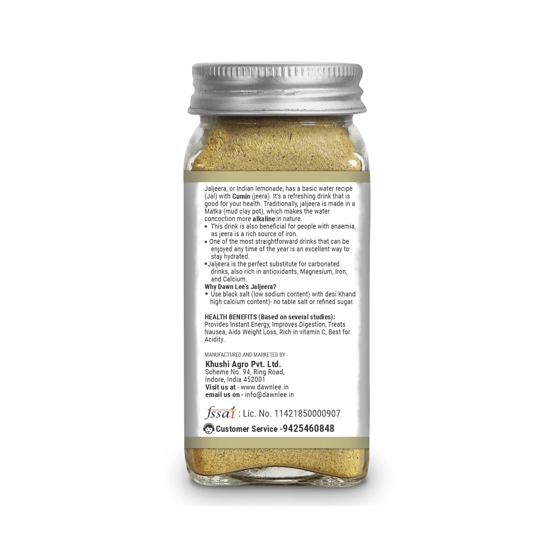 Jaljeera | Ready Mix - An Indian Tranquilizer - Added Desi Khand and Black Salt - No Adulteration & No Added Preservatives - Dawn Lee - 100gm Bottle