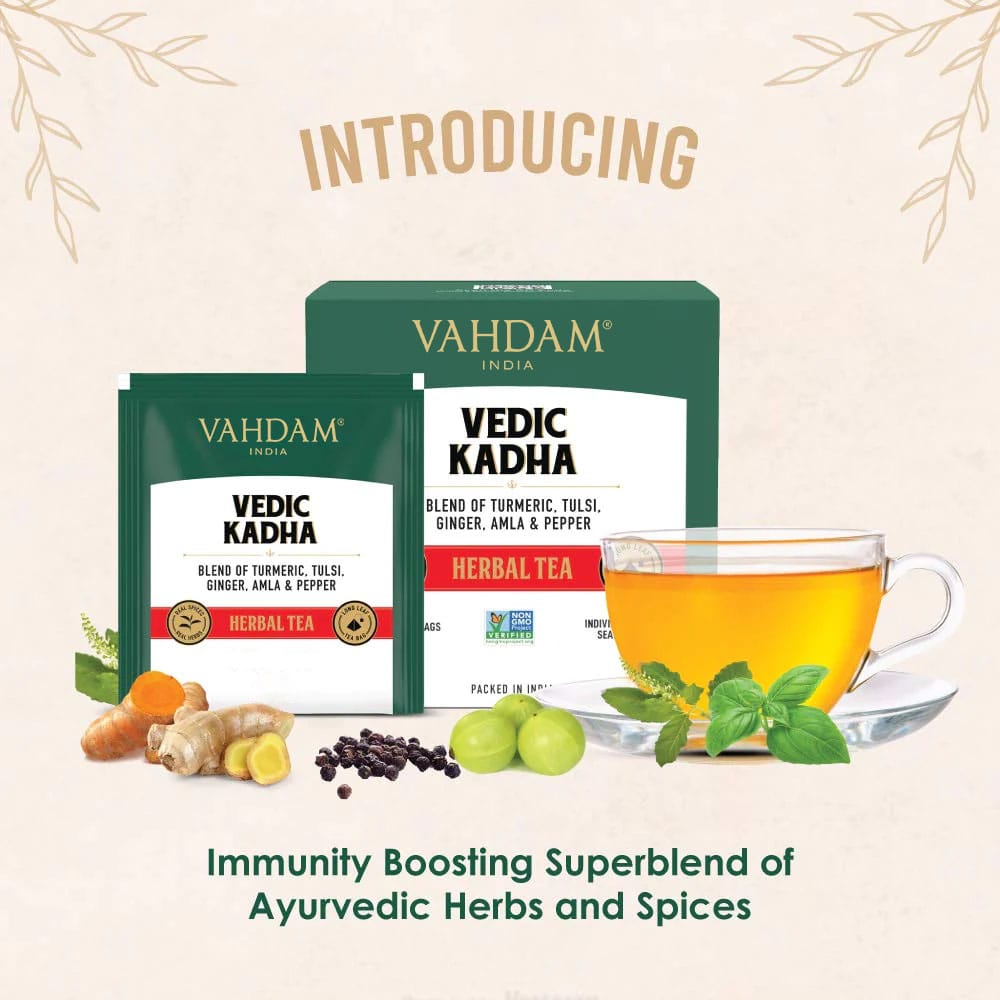 Vedic Kadha Herbal Tea – Vahdam – 15Tea Bags