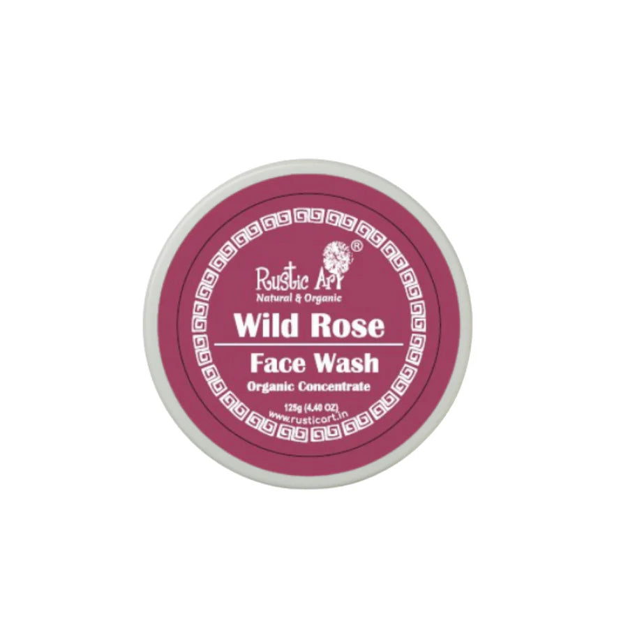 Face Wash | Wild Rose (Concentrate) – For Normal Skin – Organic – Vegan, No Added Preservatives & Sulphates Free – Rustic Art – 125gm