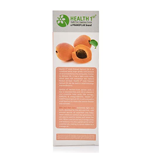 Apricot Oil | Cold Pressed Apricot Oil - Edible - 100% Natural - Health 1st - 100ml