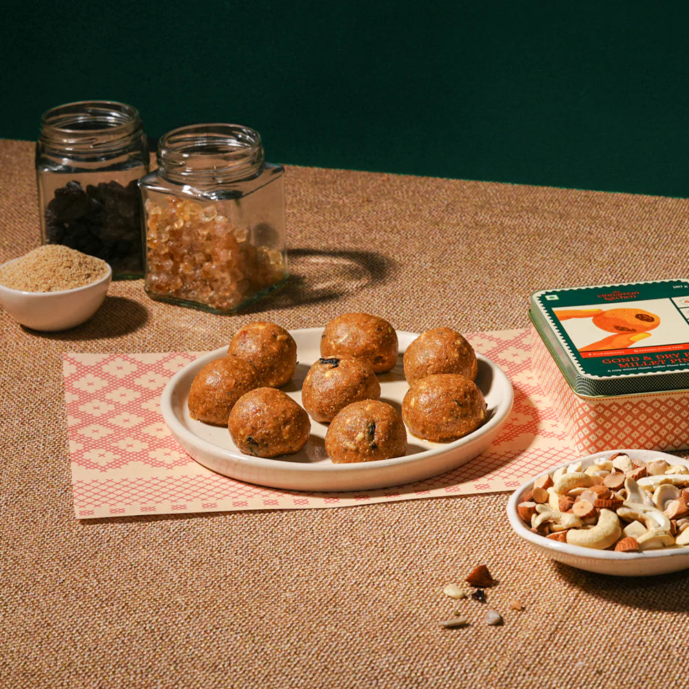 Gond & Dry Fruit Millet Pinnis -Made With Real Nuts & Millets- Gluten Free, Plant based- Preservatives free & No Refined Sugar - The Cinnamon Kitchen – 180gm