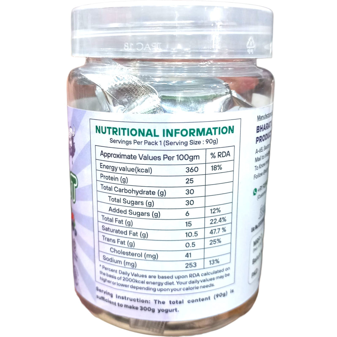 Yogurt Powder | Freeze Dried (Mixed Berries) - Made From Cow Milk - 22gm Protein Per Serve - Skyrrup - 90gm