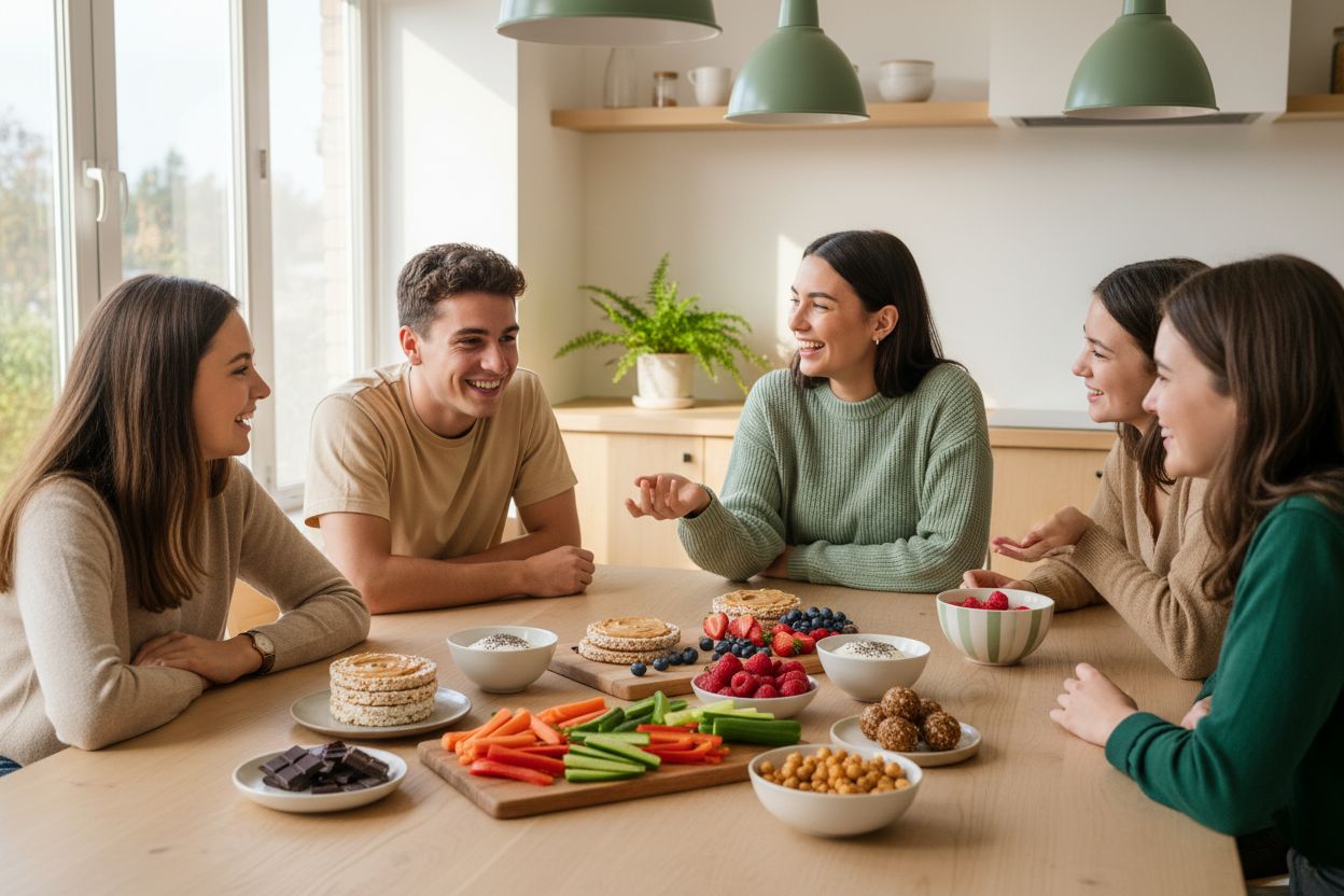 low sugar snacks, healthy living, group sharing