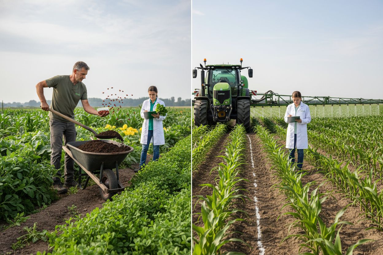 organic versus conventional farm comparison