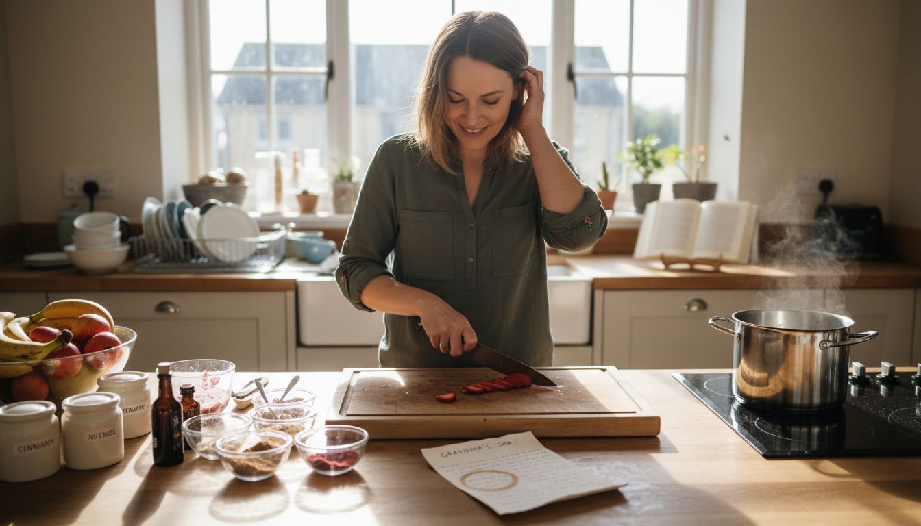Woman comparing natural and artificial flavour ingredients