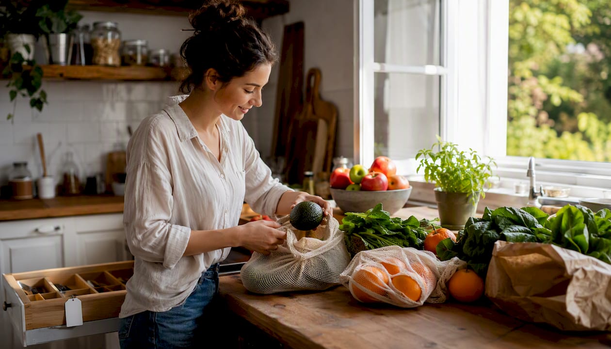 Sorting organic fruits and vegetables at home