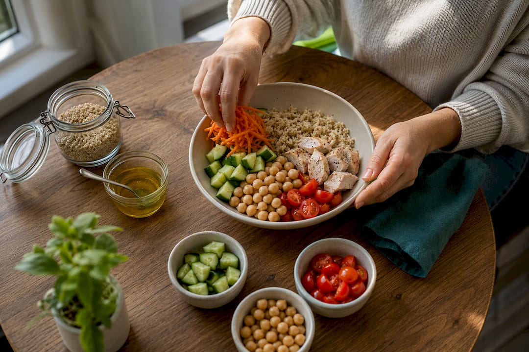 Gluten and dairy free pantry meal bowl