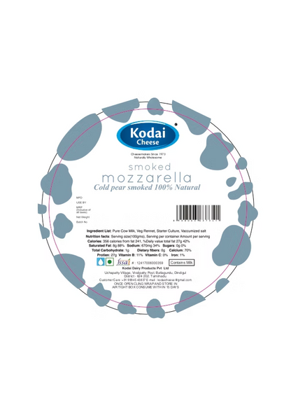 Mozzarella Cheese | Smoked - Cold Pear Smoked - Natural – Pasteurized - Kodai – 200gm