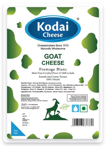 Goat Cheese - Pasteurized - Kodai - 200gm