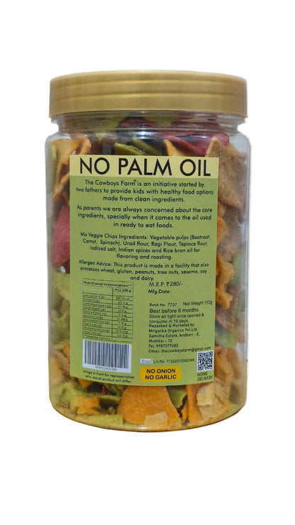 Chip | Assorted Veggie Chips- Gluten Free, No Onion, No Garlic, No Palm Oil &amp; No Added Preservatives - The Cow Boys Farm – 150gm