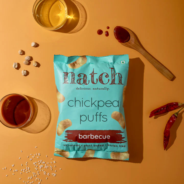 Puffs | Chickpea Puffs (Barbecue) – All Natural , Plant Based – Vegan, Gluten Free, Trans Fat Free, Non GMO &amp; No Added Artificial Flavor – natch – 65gm