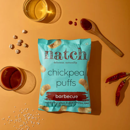 Puffs | Chickpea Puffs (Barbecue) – All Natural , Plant Based – Vegan, Gluten Free, Trans Fat Free, Non GMO &amp; No Added Artificial Flavor – natch – 65gm
