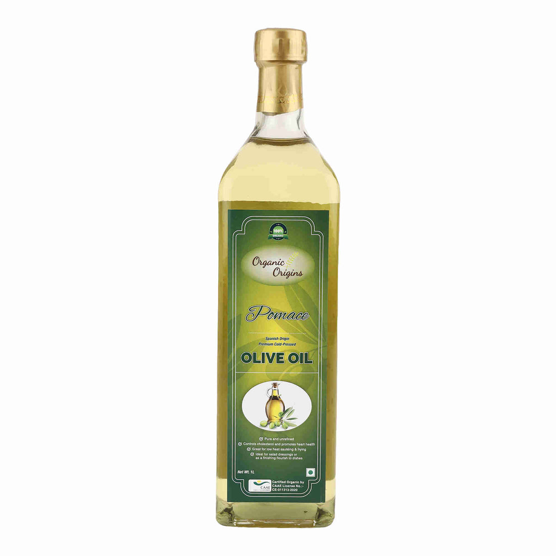 Olive Oil | Pomace - Cold Pressed - Spanish Origin - Organic Origins - 1000ml