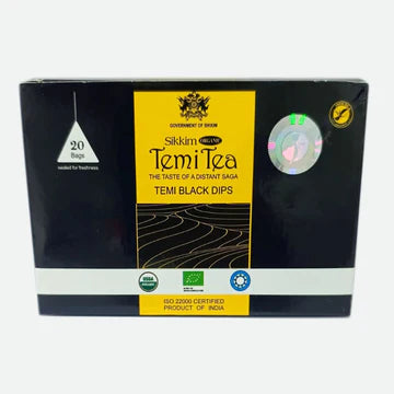 Tea | Temi Black Dips (Sikkim Organic ) - Orthodox Black Tea- USDA Organic, Certified Organic - Temi Tea – 40gm (20Bags)