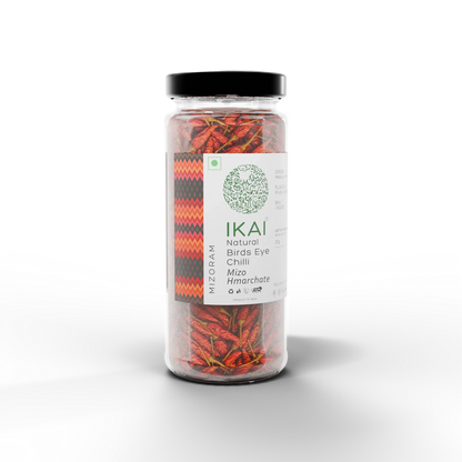 King Chilli | Natural Bird’s Eye Chilli -Mizo Hmarchate -Regional Speciality-Mizoram , Exotic - No Preservatives- Ikai Organic – 25gm
