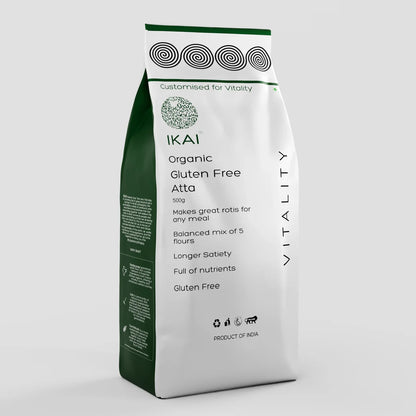 Flour | Organic Gluten Free Atta - Naturally Gluten Free ,Flour Mix - Customised for Vitality -No Preservatives- Ikai Organic – 500gm