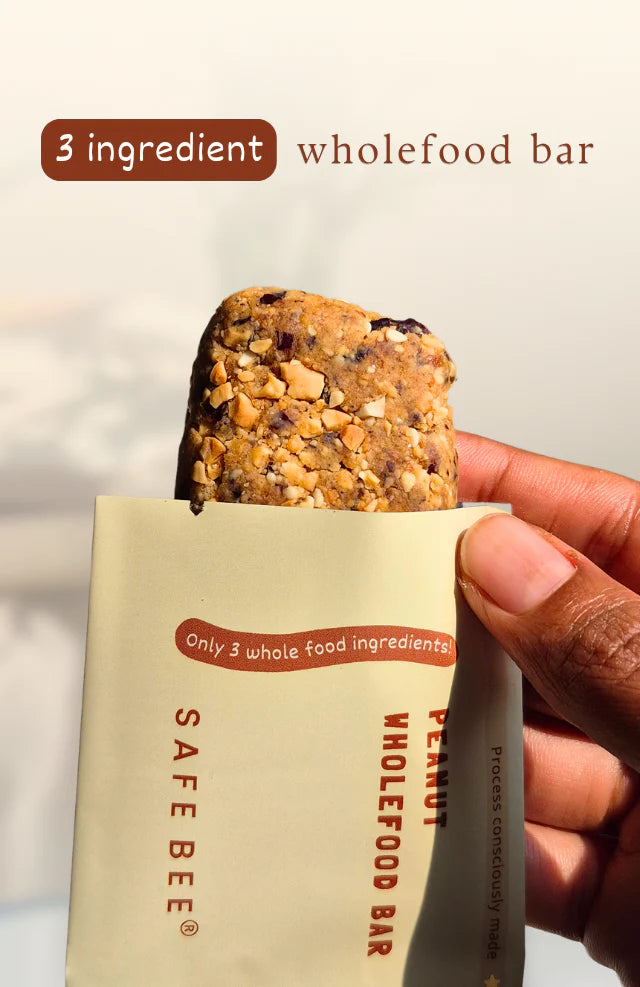 Bar | Peanut Whole Food Bar (Date Sweetened)  –Plant Based,  Gluten Free,Vegan- No Preservatives,No Added Sugar, No Added Stabilizers – Safe Bee – 40gm