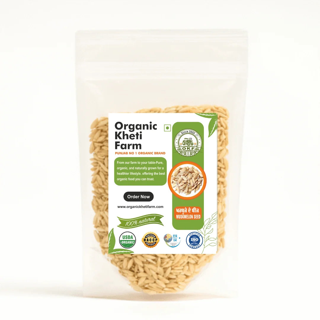 Seeds | Organic Muskmelon Seeds-Vegan, Gluten-free-Boosts Immunity - Preservative Free – Organic Kheti Farm - 100gm