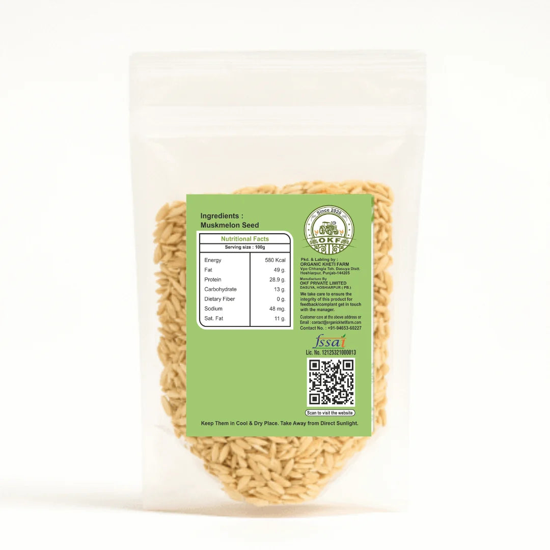 Seeds | Organic Muskmelon Seeds-Vegan, Gluten-free-Boosts Immunity - Preservative Free – Organic Kheti Farm - 100gm