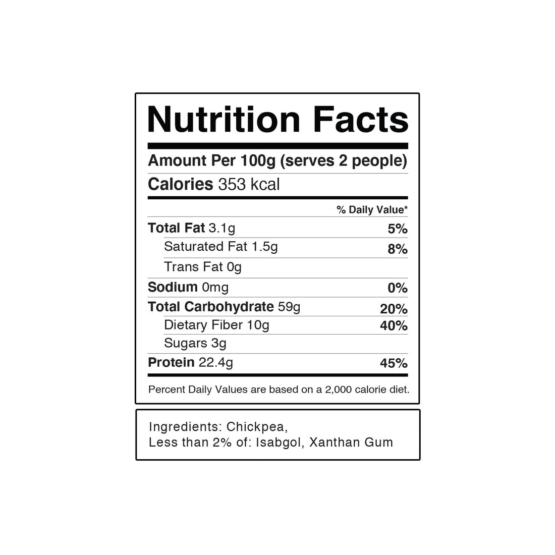 100% Chickpea Penne Pasta – Vegan, Gluten Free, High Protein, No Wheat &amp;amp; No Rice – Pink Harvest Farms – 200gm