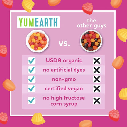 Fruit Snacks Tropical | Raspberry, Mango, Pineapple Flavour - USDA Organic - Vegan, Gluten Free, Non GMO &amp; No High Fructose Corn Syrup Or No Artificial Dyes - Yum Earth - 198gm
