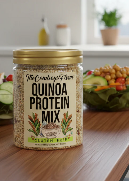 Quinoa Protein Mix (Made with gluten free ingredients)-No Palm Oil-No Onion And No Garlic- The Cowboys Farm-150gm
