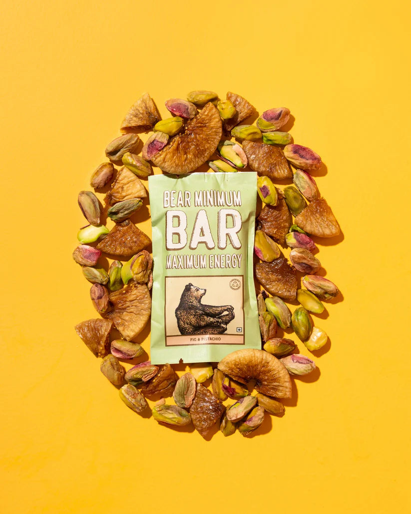 Bar | Date Energy Bars (Fig &amp; Pistachio) – No Additives &amp; No Added Preservatives – Brawny Bear – 25gm