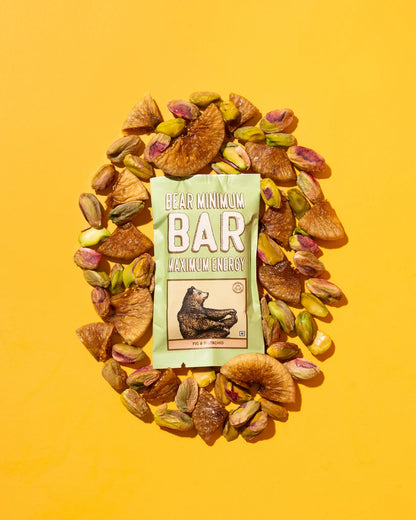 Bar | Date Energy Bars (Fig &amp; Pistachio) – No Additives &amp; No Added Preservatives – Brawny Bear – 25gm