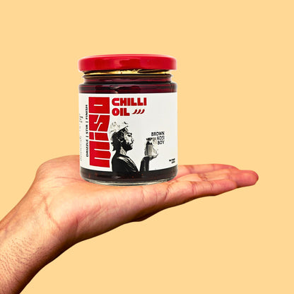 Chilli Oil | Miso Chilli Oil - Cashew Chilli Crunch - Nutty, Spicy, Crispy Heat - Brown Koji Boy - 200gm